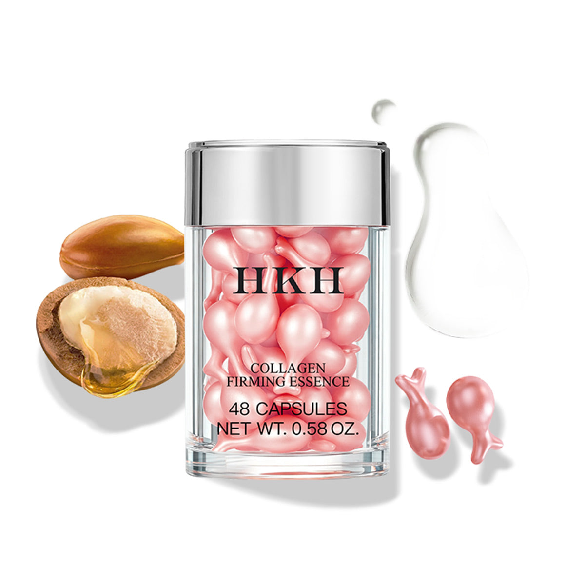 HKH Retinol Serum Capsules for Face: 48 Capsules Vitamin A Anti-Aging Wrinkle Skin Care Night Serum - Vitamin E Collagen Oil for Women - Daily Deep skincare for Fine Lines Smooths Hydrates - 0.58 Oz